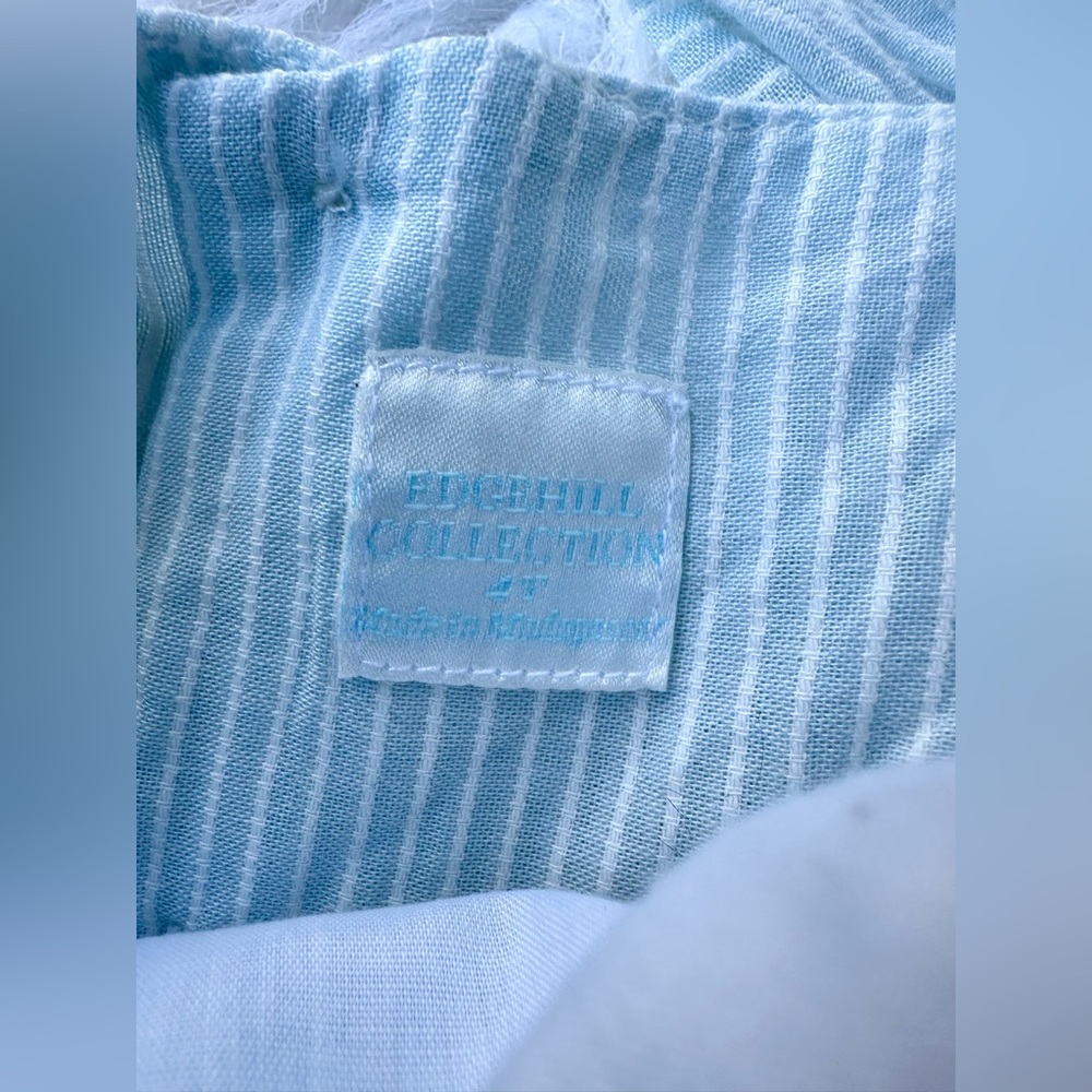 Edgehill Collection Light Blue Ruffled Kids Dress - Picture 3 of 4
